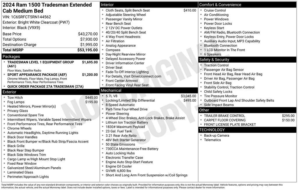 ram ram 1500 pickup 2024 1C6SRFCT5RN144562 image ram ram 1500 pickup 2024 1C6SRFCT5RN144562 image